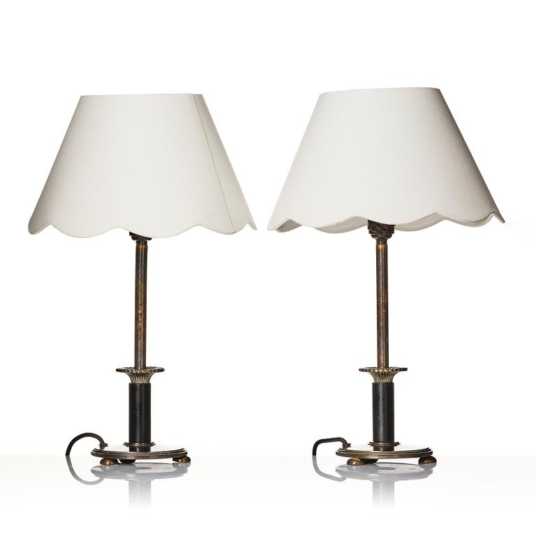 Erik Tidstrand, a pair of table lamps, model "28481", Nordiska Kompaniet, 1930s.