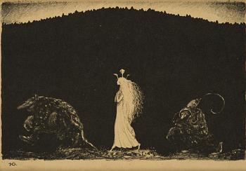 John Bauer, "Troll", de kompletta 10 osignerade litografierna ur sviten.