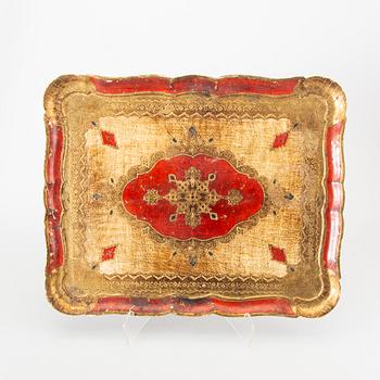 Trays, 5 pcs, Paoletti, Florence Italy mid-20th century.
