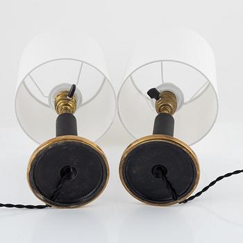 Erik Tidstrand, bordslampor 1 par, modell "27260", Nordiska Kompaniet, 1920-30-tal.