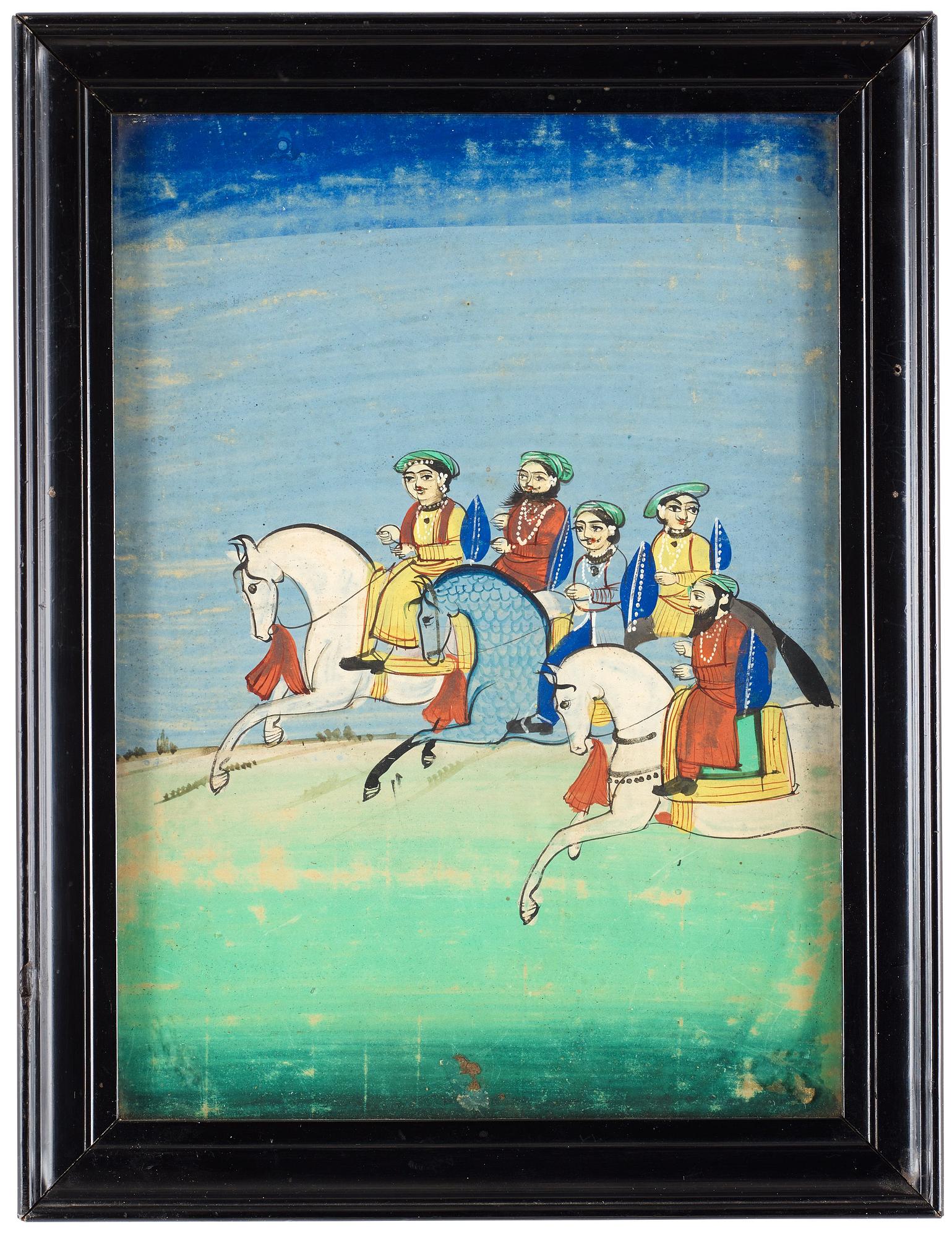 MÅLNING, gouache på papper. Indien, omkring 1900.