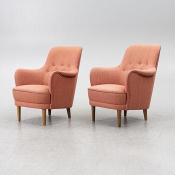 Carl Malmsten, a pair of 'Samsas' armchairs, AB OH Sjögren, Tranås.