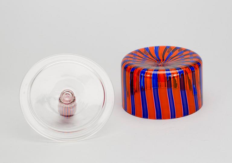 SKÅL med LOCK, möjligen Venini, 1900-talets mitt.