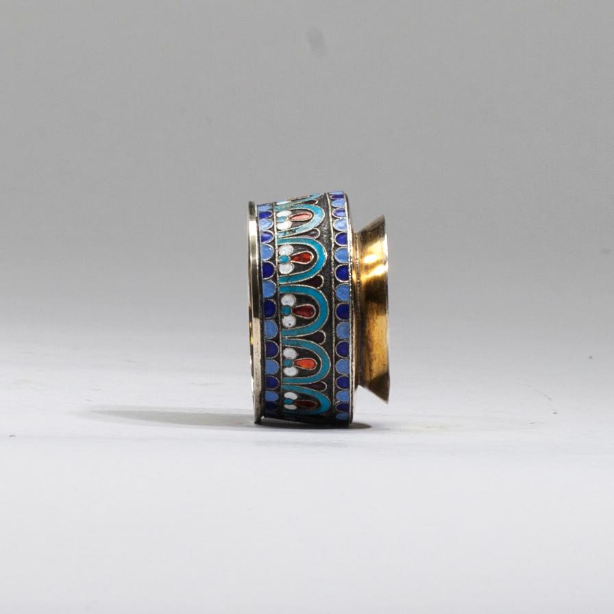 SALTKAR, silver och emalj, Ryssland, Moskva 1891.