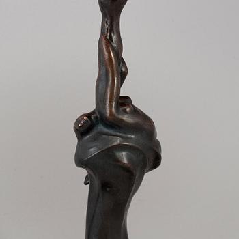 A HALVAR FRISENDAH bronze table lamp.