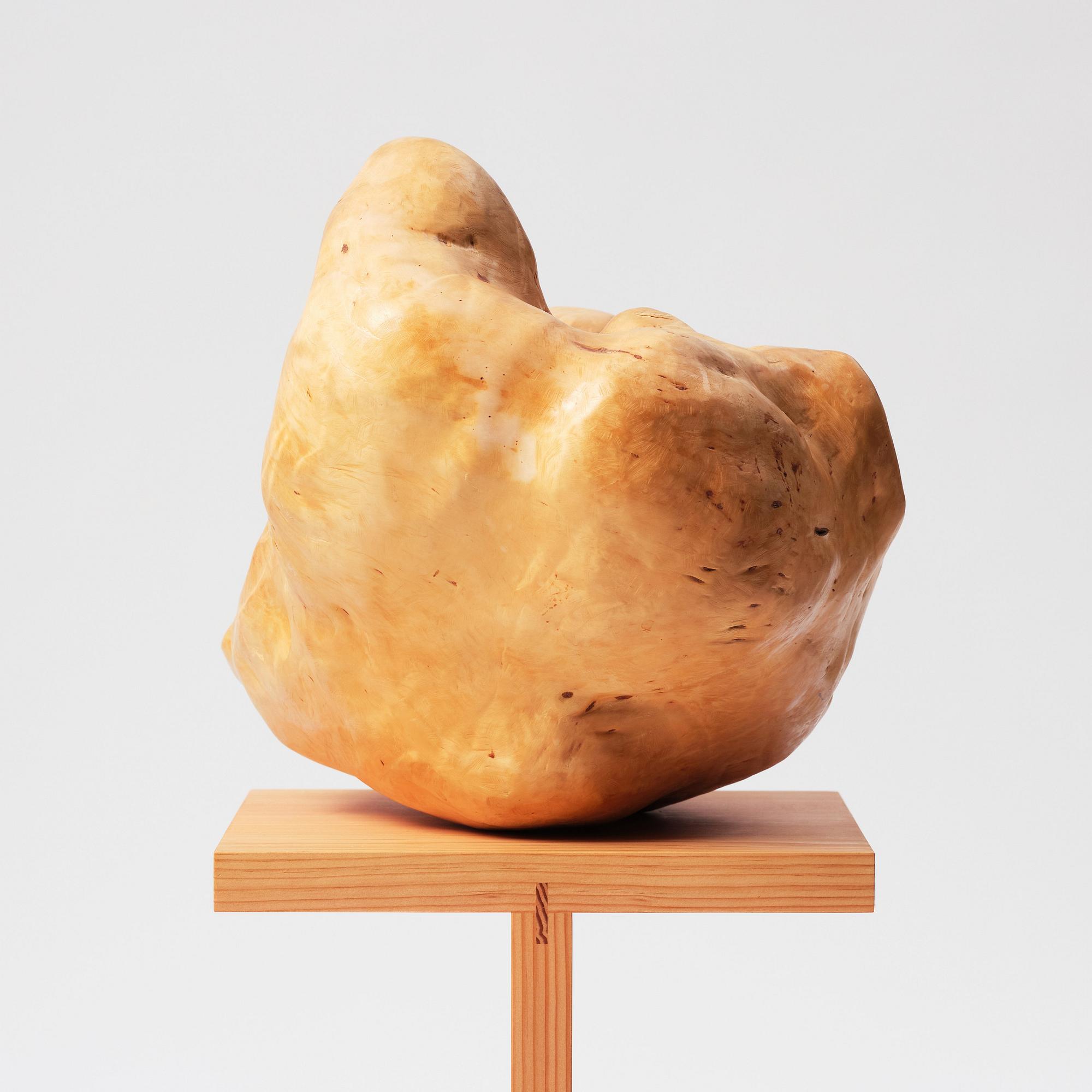 A burr wood bowl, 20th century.
