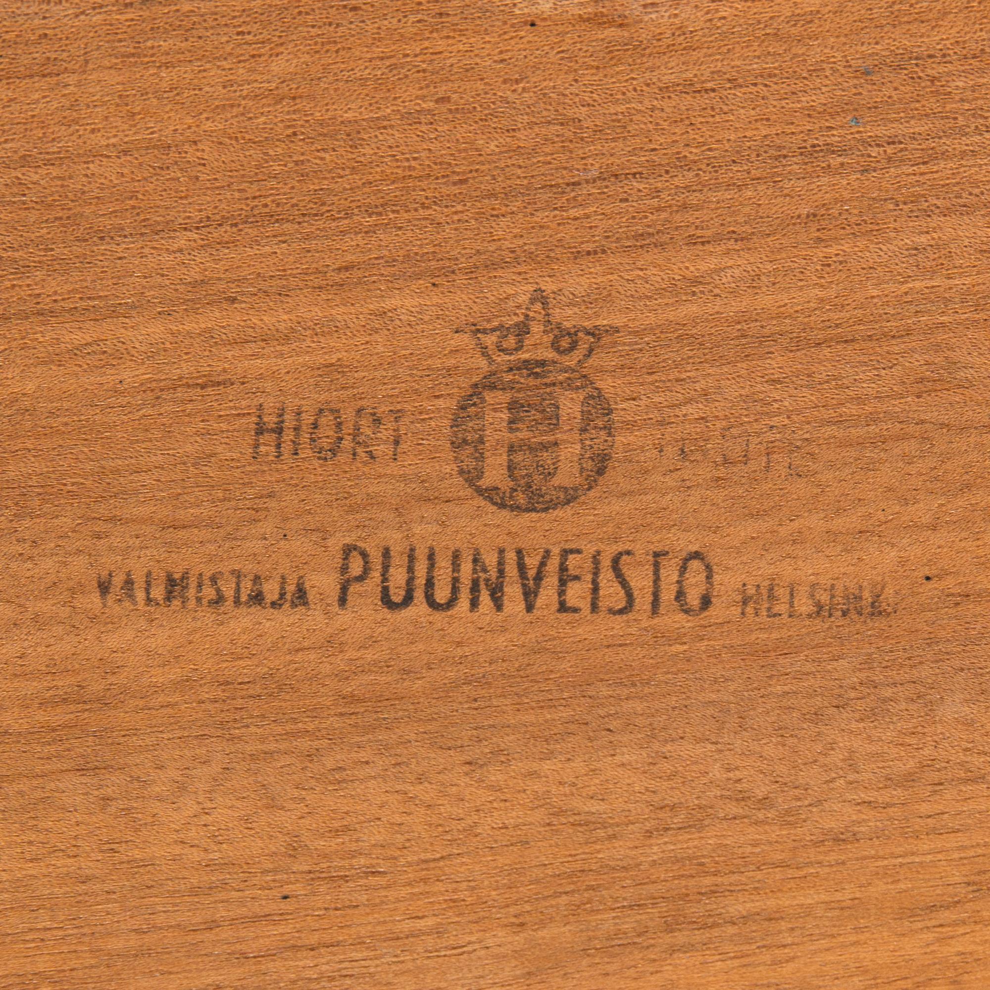 Carl Gustaf Hiort af Ornäs, sohva "Åre" ja nojatuoli "Rialto", valmistaja Puunveisto Oy - Träsnideri Ab, 1950-luku.
