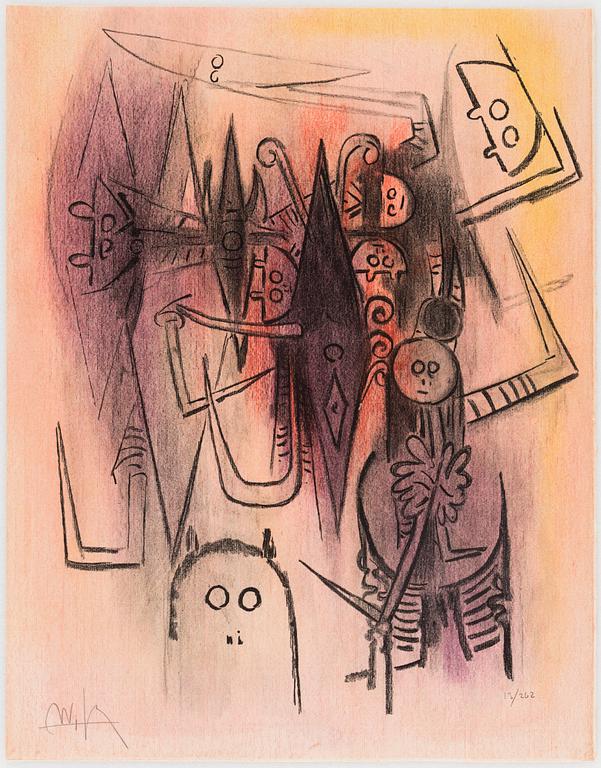 WIFREDO LAM, folder, 10 lithographs, "Pelni Luna", signed and numbered 13/262.