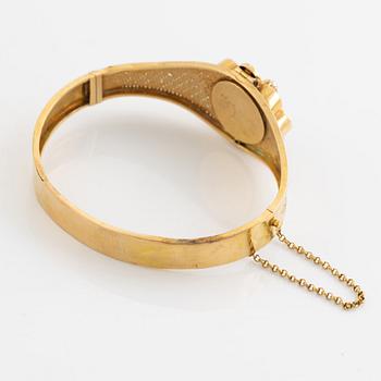 Gold and pearl bangle, 1800's.