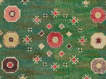 Barbro Nilsson, A CARPET, "Gröna rabatten", knotted pile, ca 329,5 x 229,5  cm, signed AB MMF BN.