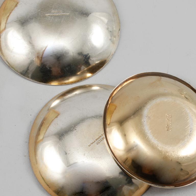 PARTI SILVER, 16 delar, bl a Norge och Danmark, 1900-tal, vikt exklusive glas 224 gram.