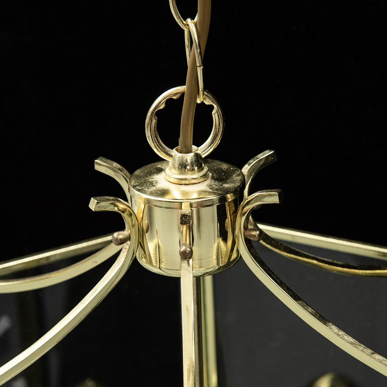 A 20th century brass Bellman-style ceiling lantern.