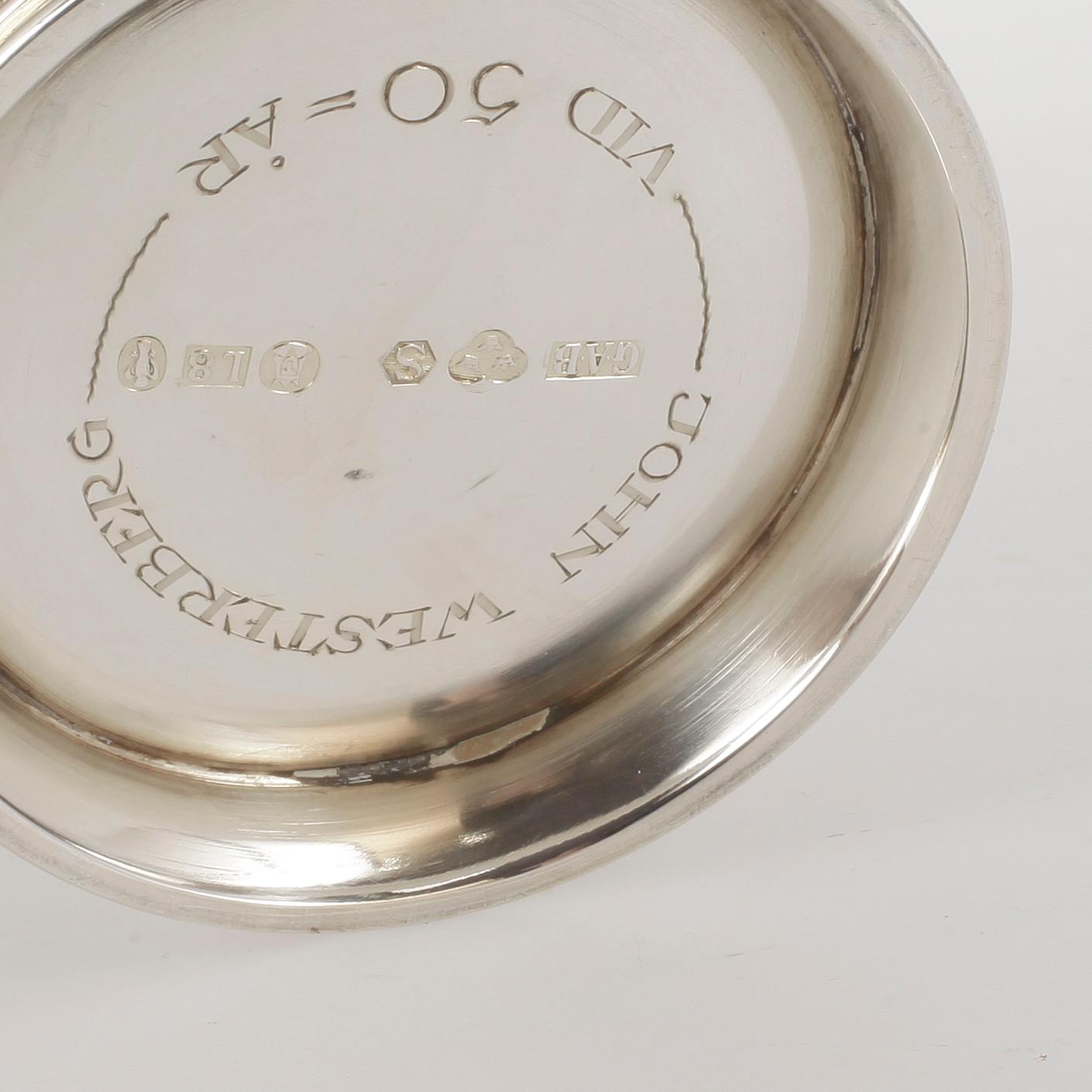 BÄGARE, silver, Guldsmedsaktiebolaget, Stockholm, 1937. Vikt ca 380 gram.