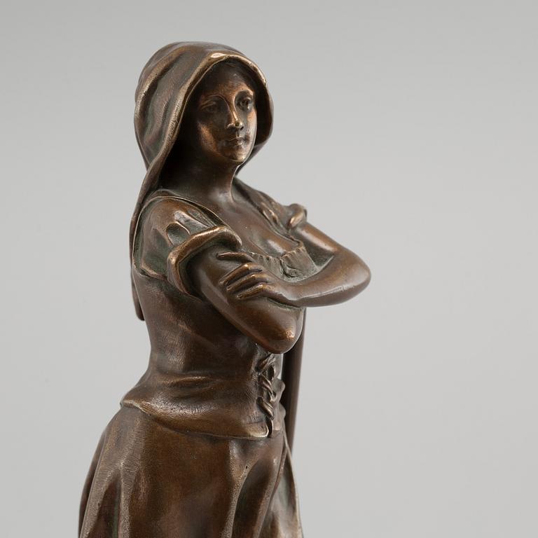 A bronze sculpture by Charles Octave Lecy, signed and with control-mark.