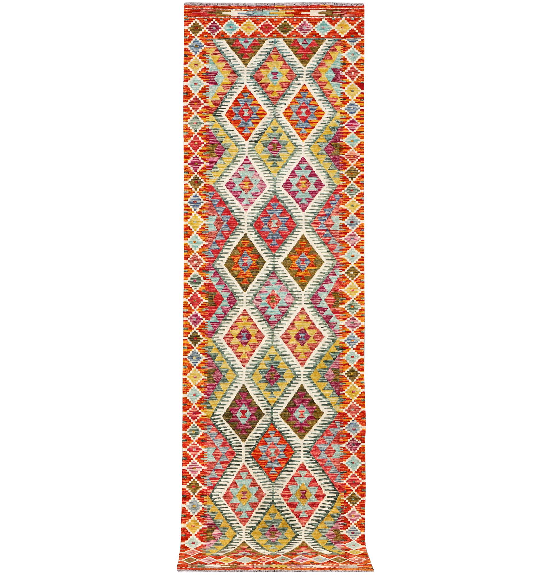 A Kilim runner carpet, c. 291 x 80 cm.