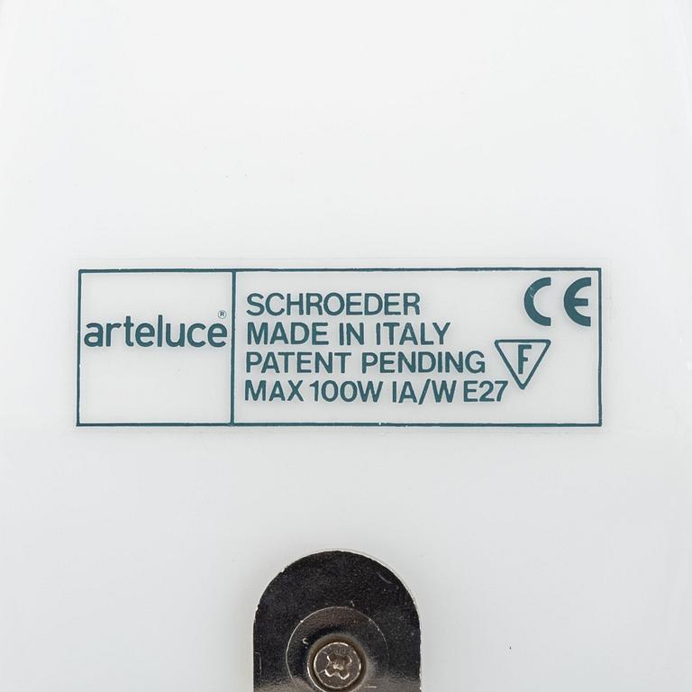 Marcello Ziliani, a pair of 'Schroeder' wall lamps, Arteluce, Italy.