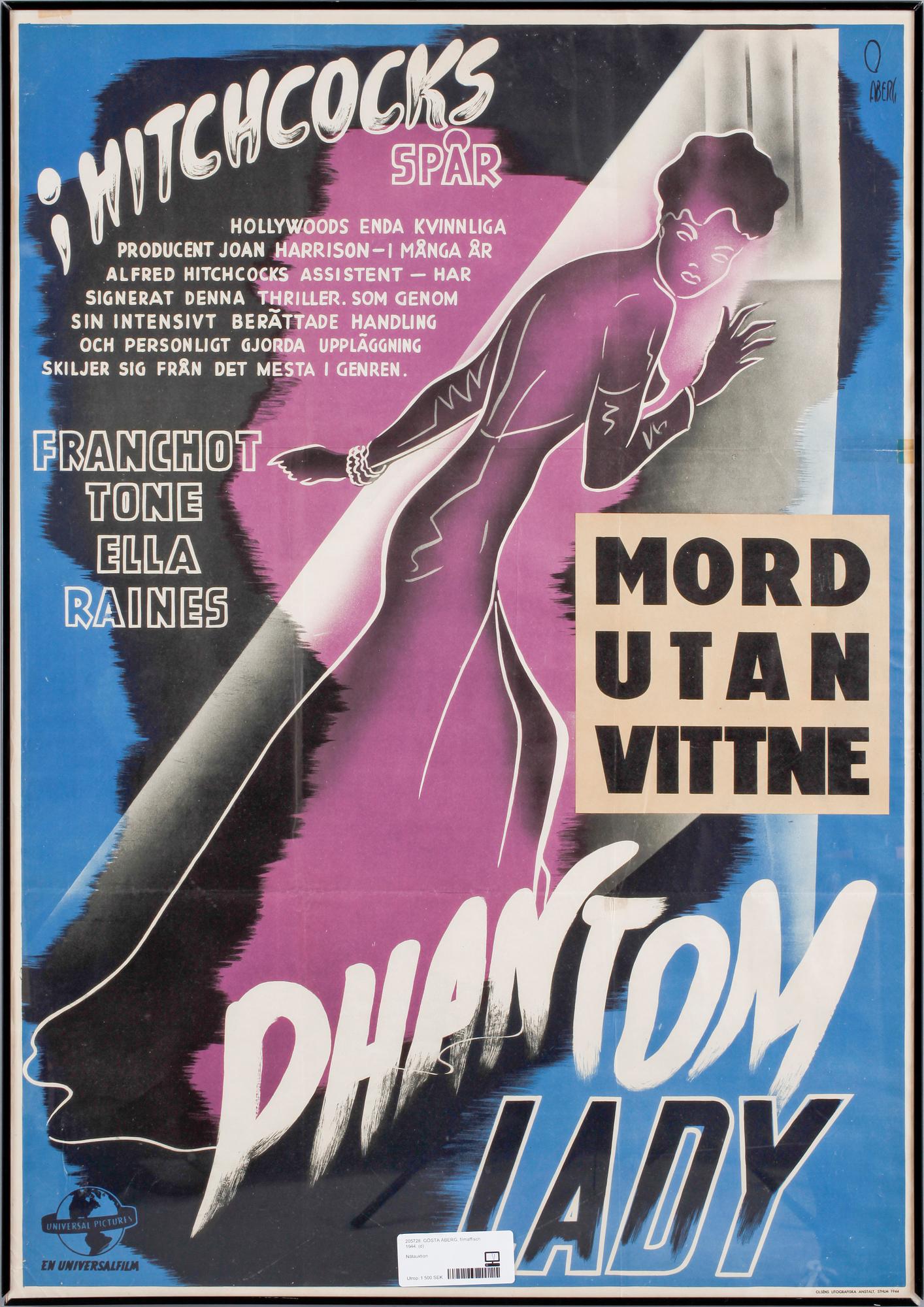 GÖSTA ÅBERG, filmaffisch. 1944.