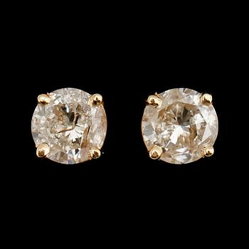 ÖRHÄNGEN, 1 par, 14 k, med briljanter tot 1.30 ct.