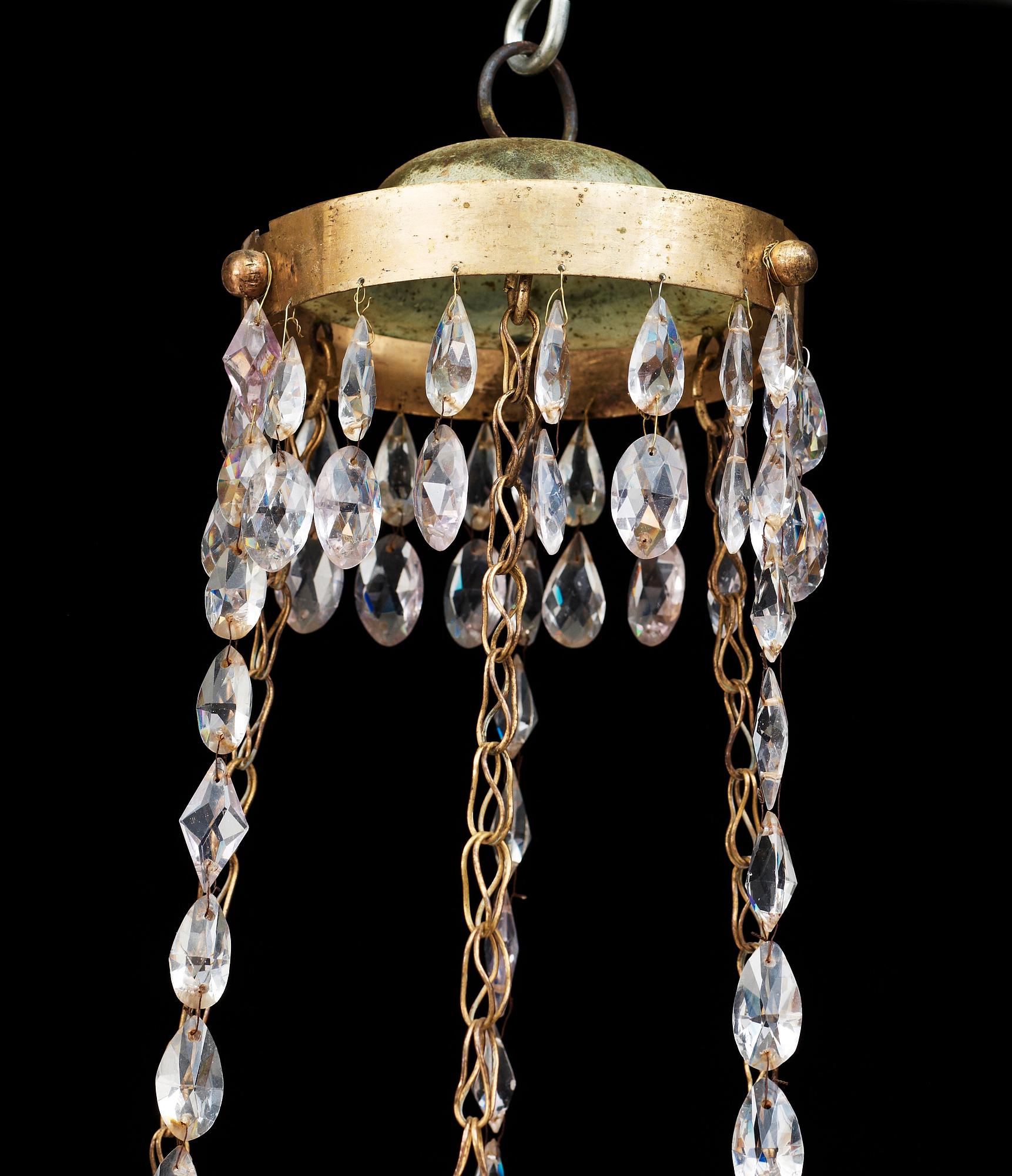 LJUSRING, för fyra ljus, sengustaviansk, 1800-talets början.