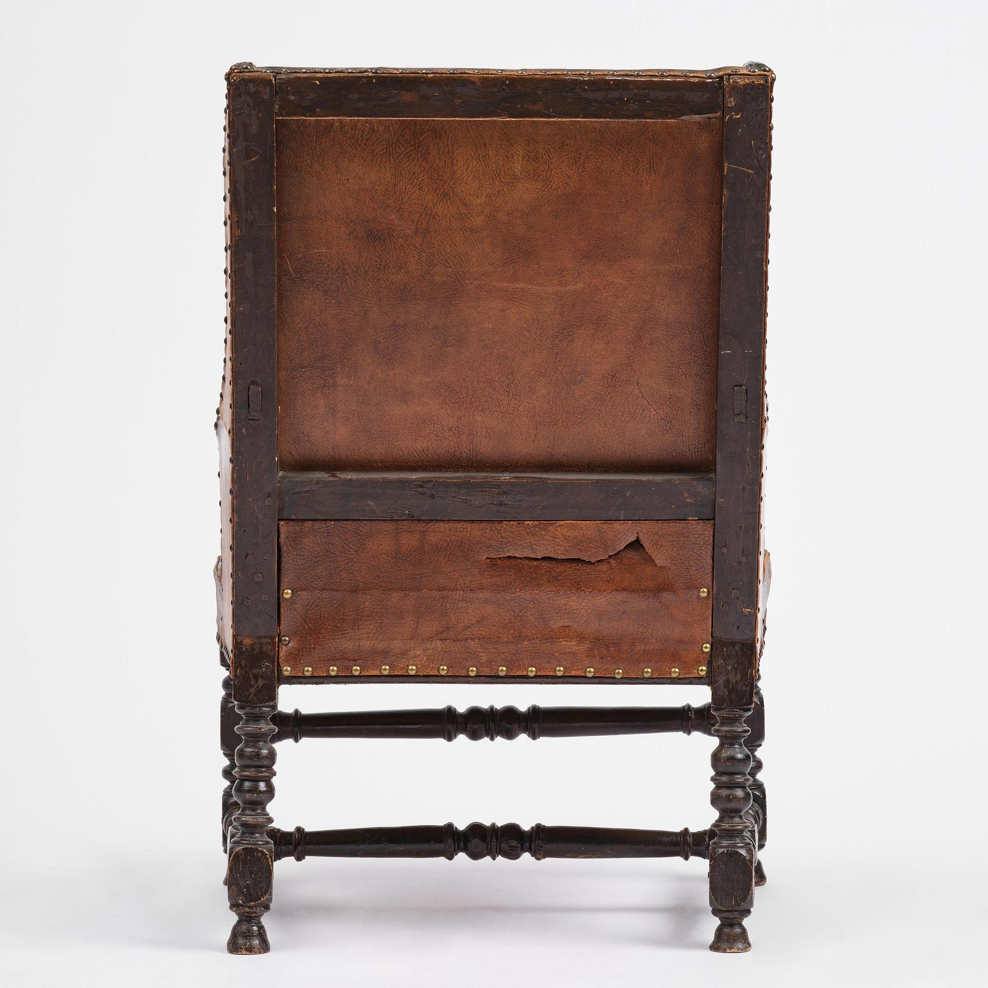 A Swedish baroque armchair, circa 1700.