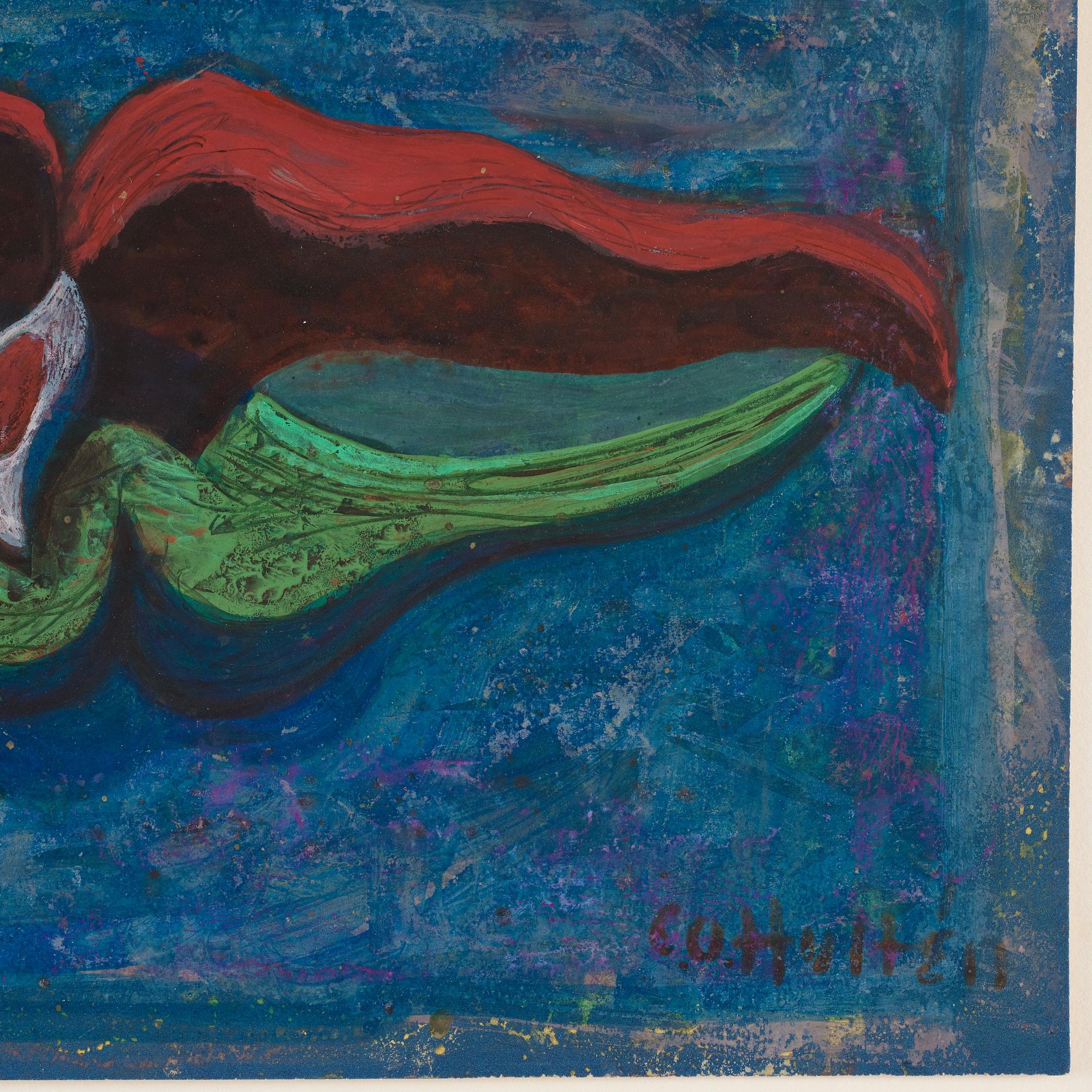 CO Hultén, gouache och tusch, signerad och utförd 1945.