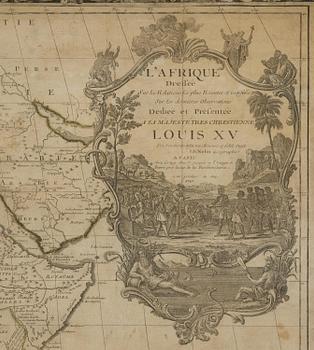 Nolin's map of Africa, "L'Afrique dressee sur les relations", 1740.