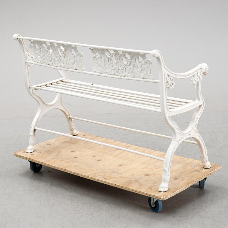 A 20th century cast iron sofa after a model by Karl Friedrich Schinkel.