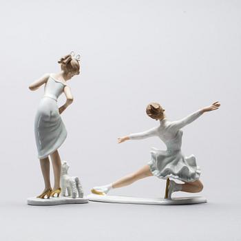 FIGURINER, 2 st, porslin, Schaubach kunst, Tyskland, 1900-tal.