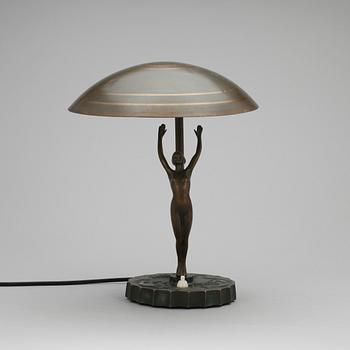 BORDSLAMPA, brons, art deco, 1920-tal.
