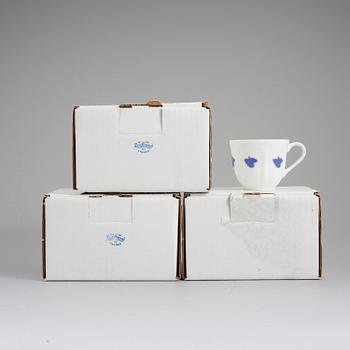 KAFFEKOPPAR, 6 st, porslin, "Blå Blom" Rörstrand.