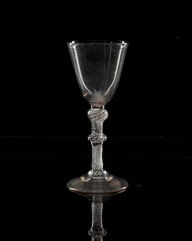 An English wine glass, mid 18th Century.