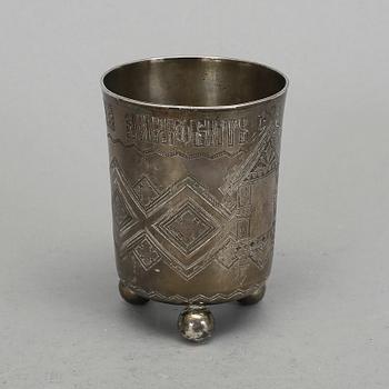 BÄGARE, silver, Moskva, 1878. Vikt ca 90 gram.