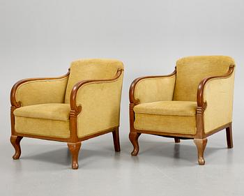 FÅTÖLJER, ett par, art déco, 1920/30-tal.
