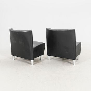 A set of eight leather easychairs by Erik Jørgensen Møbelfabrik, Svendborg, Denmark.