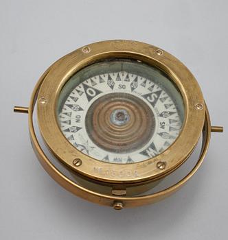 Two compasses by Lyth, Stockholm and J.E Lindbom, Lysekil, first half of the 20th century.