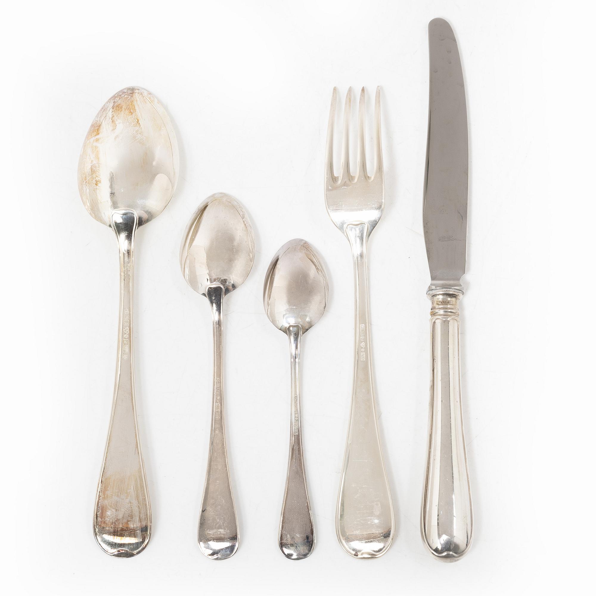 A 60-piece silver cutlery service, model Swedish, GAB, Eskilstuna, 1974-84.