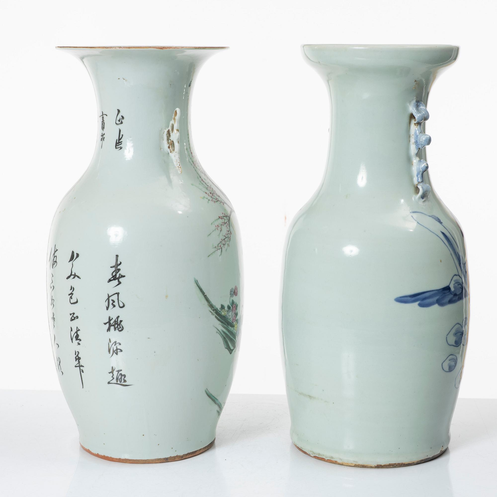 Two porcelain floor vases, China, circa 1900.