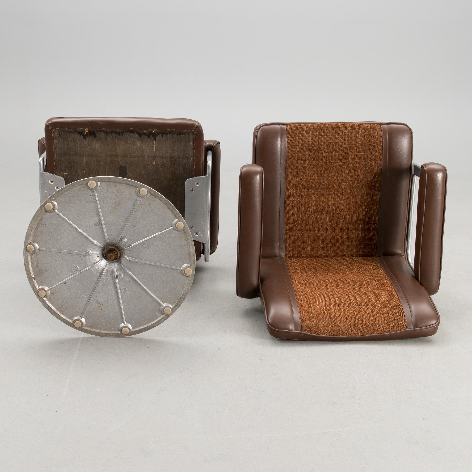 2+1 1960s 'Silver wing' armchairs for Asko, Finland.