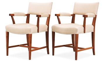 342. A pair of Josef Frank mahogany armchairs, Svenskt Tenn, model 695.