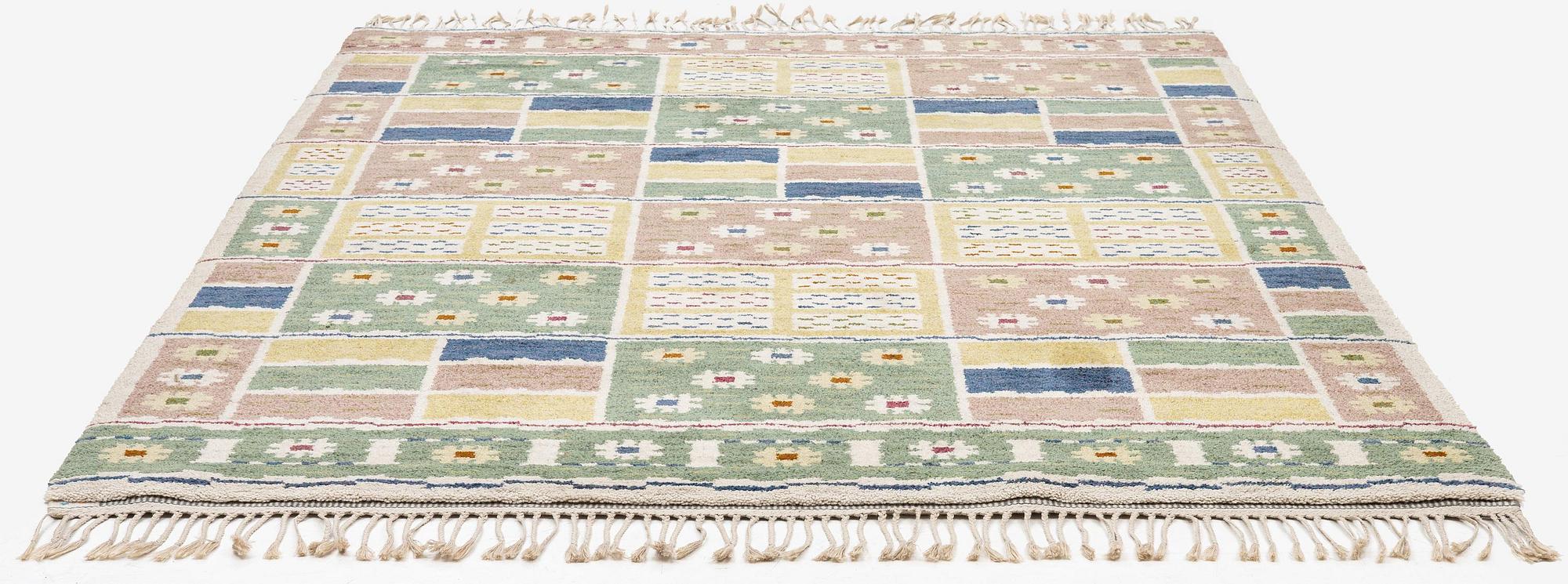 Märta Måås-Fjetterström, a 'Ängarna' carpet, knotted pile, c 248 x 182 cm, signed AB MMF.