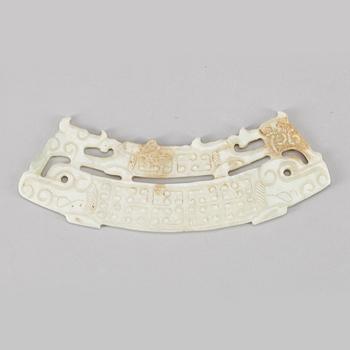 PARTI STEN, 3 delar, nefrit/jade. 1900-tal.