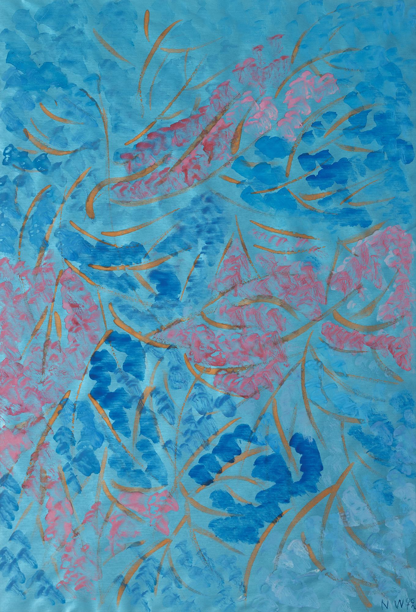 NELL WALDEN, mixed media on paper, signed and dated -72.