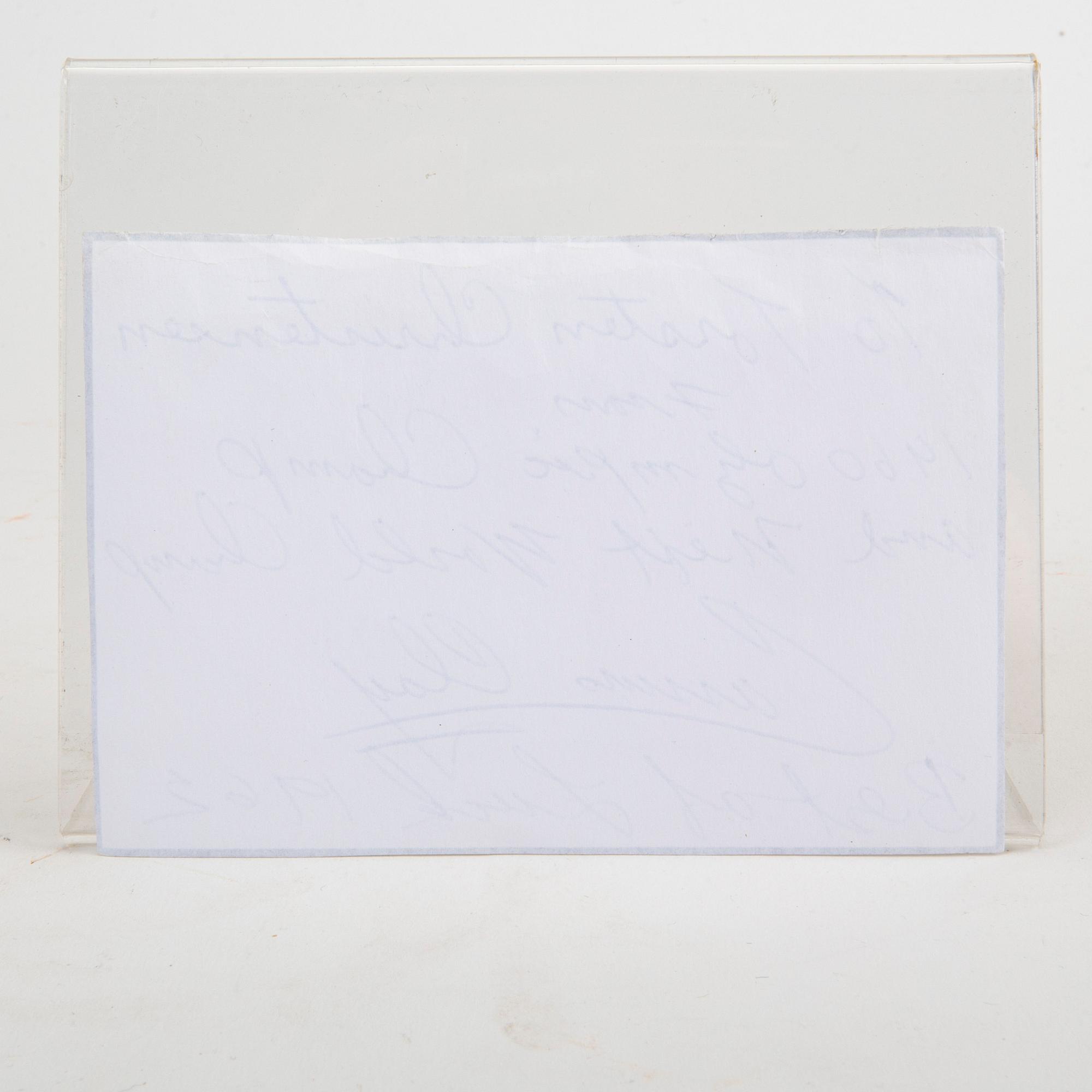 A Cassius Clay autograph dated 1962.