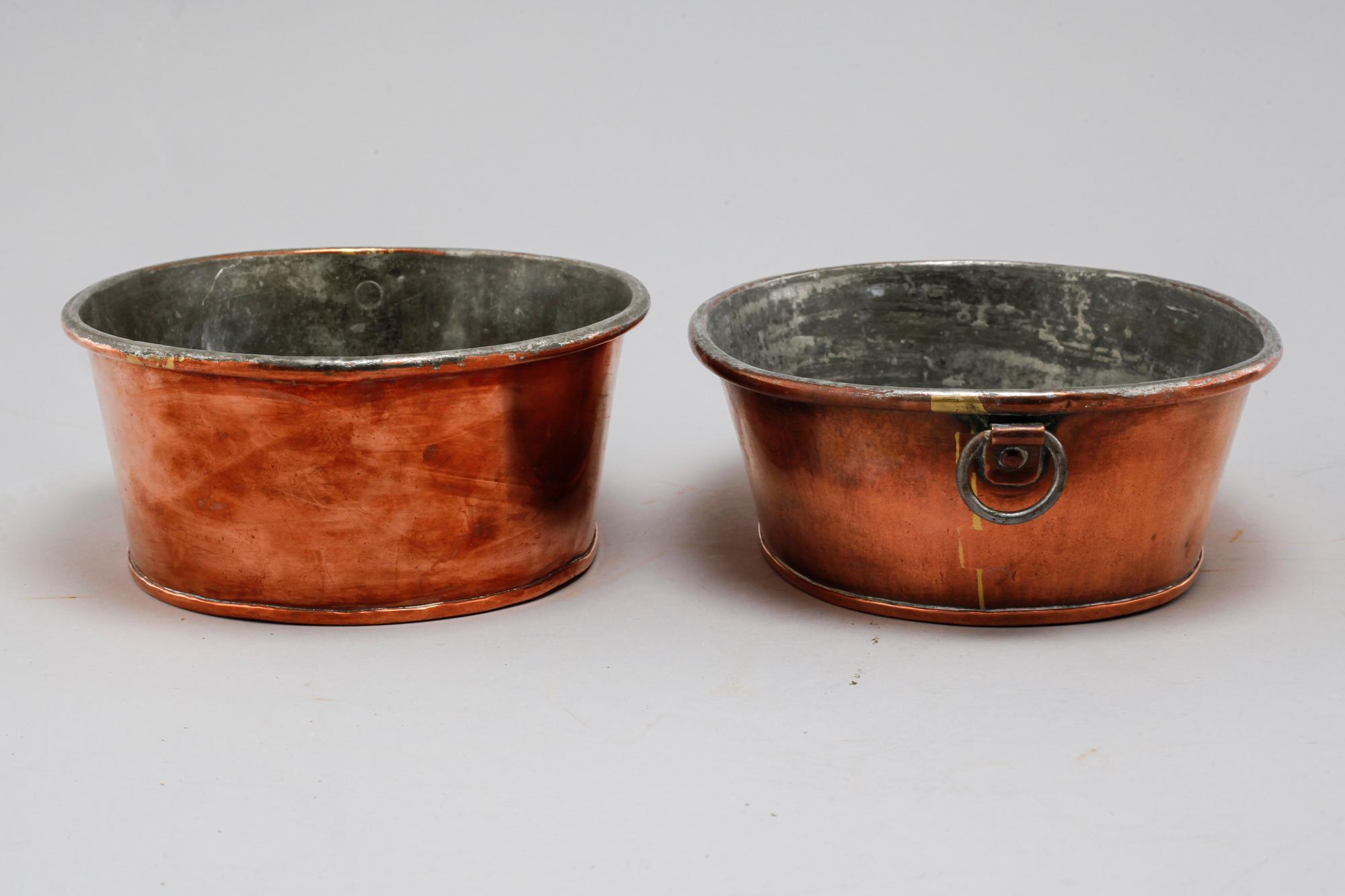 Six pieces of 19th century copper molds.