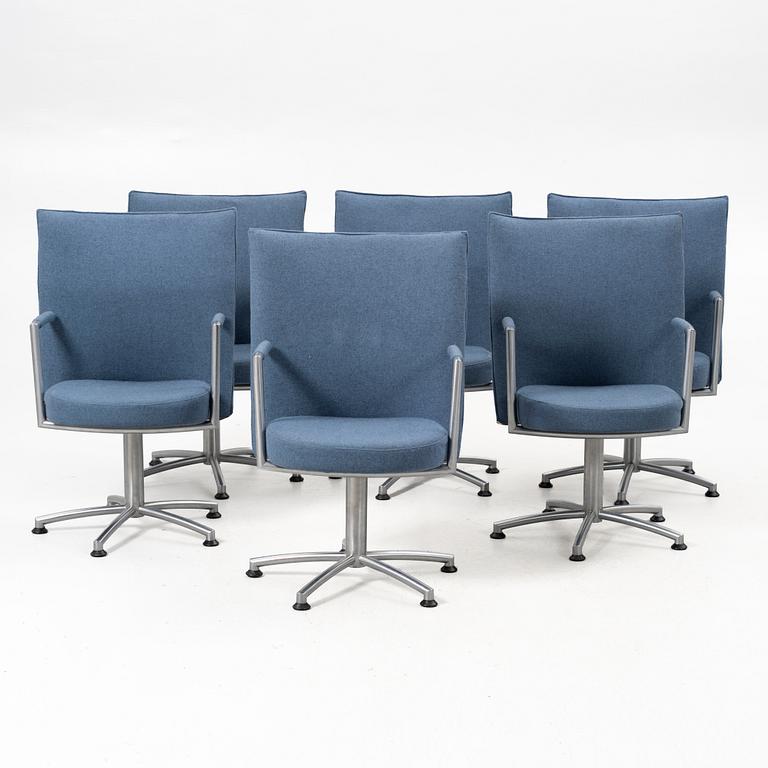 Snurrstolar, 6 st, "Partner", Erik Jörgensen Möbelfabrik, Danmark.