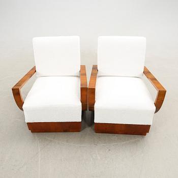 Armchairs, a pair, Art Deco, first half of the 20th century.