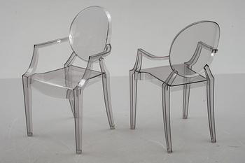 KARMSTOLAR, ett par, "Louis Ghost", Philippe Starck för Kartell.