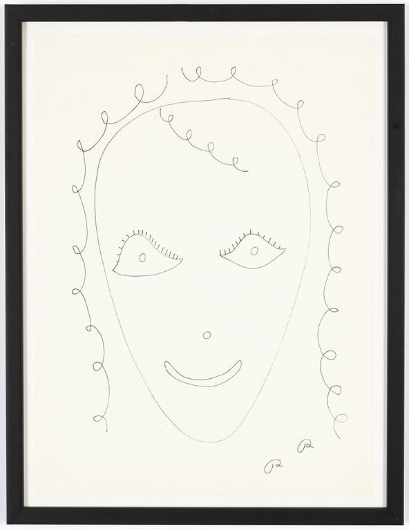 Roger Risberg, indian ink drawing, signed. Executed in 2008.
