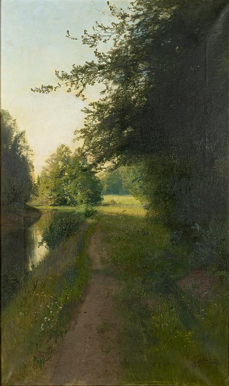 Alfred Thörne, Summer Landscape with Stream.