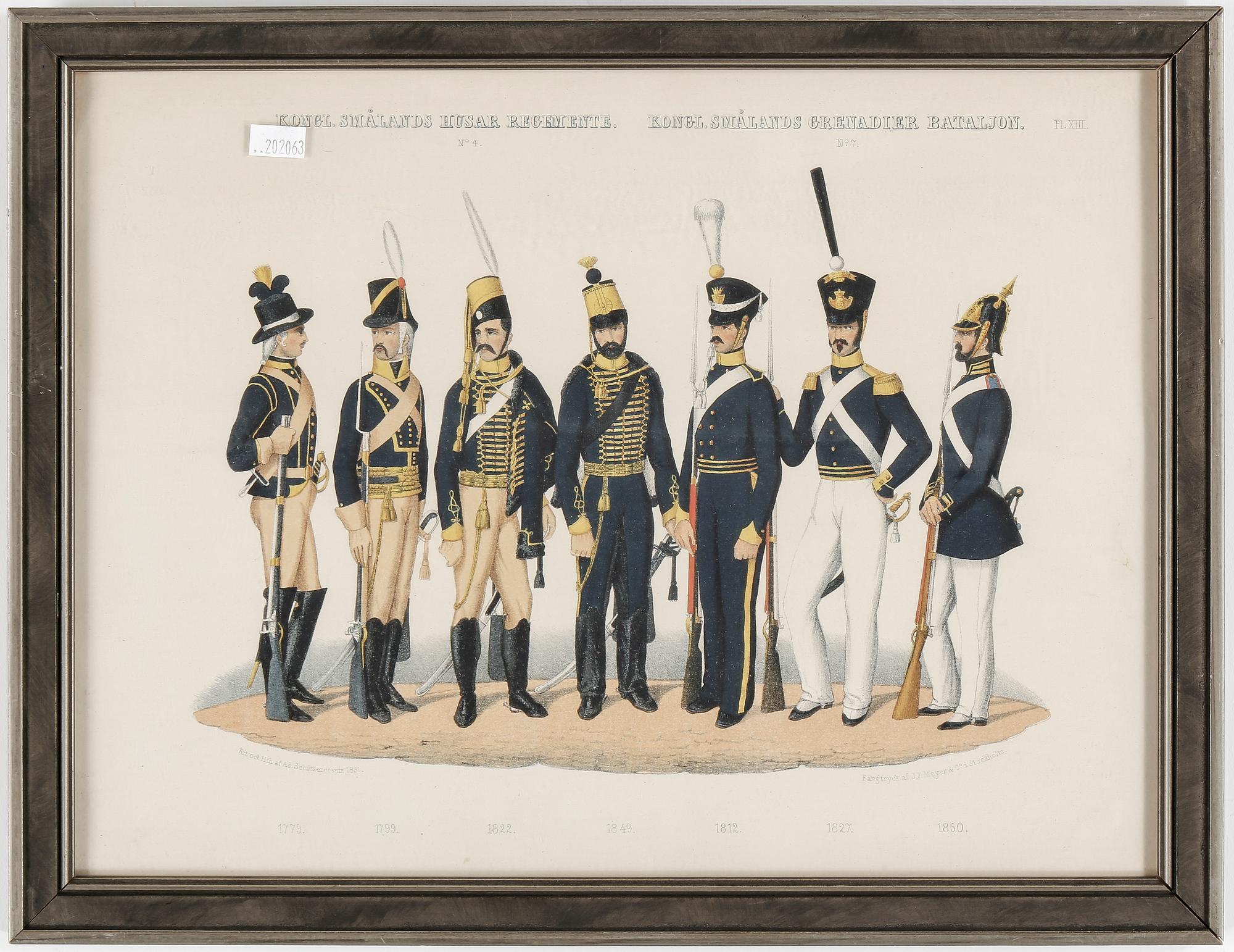 LITOGRAFIER, 5 stycken, 1800-talets andra hälft.